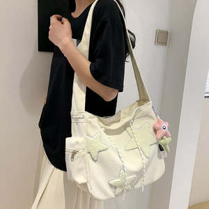 New <b>Large</b> Capacity Embroidered Underarm Shoulder Bag Soft Striped Velvet Women's Crossbody Bag - Product Image 6