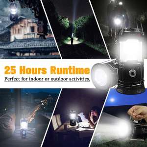 RTS Portable Multifunctional IP44 Waterproof Hanging Camping Lantern <b>USB</b> <b>Rechargeable</b> LED Solar <b>Lights</b> CE Certified Dimmable - Product Image 4