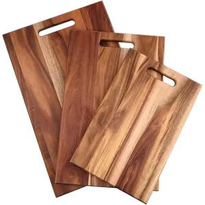 Tablas de Cortar de Madera de Acacia para Cocina, Juego de 3, Superficie Lisa, Tabla de Cortar de Madera Maciza, Bandeja para Servir con Soporte - Product Image 1