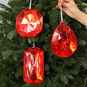 Adornos Navideños Acrílicos Transparentes Facetados LINGKAI, Adornos Colgantes de Varias Formas y Colores, Decoración para Árboles de Navidad - Product Image 4