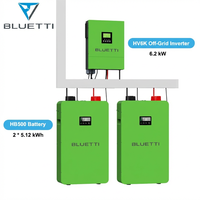 Inverter Surya Off-Grid BLUETTI HV6K 6.2kW dengan Baterai LiFePO4 HB500 5.12kWh 6000 Siklus Sistem Penyimpanan Energi Rumah Tangga