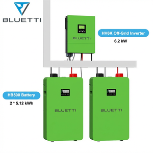 Invertisseur solaire hors réseau BLUETTI HV6K 6,2 kW avec batterie LiFePO4 HB500 5,12 kWh, 6000 cycles, système de stockage d'énergie domestique - Product Image 1