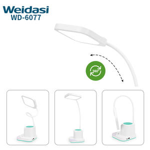 Lampe de lecture moderne de bureau portable rechargeable à LED avec porte-stylo et charge USB - Product Image 6