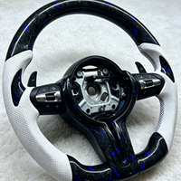 Volant en cuir et fibre de carbone forgé pour BMW E90 F10 F30 F01 F36 F20 F22 F31 M3 F80 M2 F87 X5 F15 E70 E71 E84 E60 E46