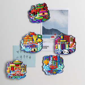 Aimants de réfrigérateur 3D en PVC MDF, cadre photo magnétique, cadeaux promotionnels d'affaires pour différents pays - Product Image 3