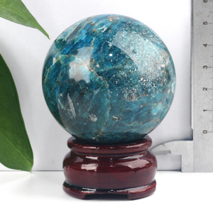 Esfera de Apatita Azul Pulida con Tema de Amor, Bola de Cristal para Decoración del Hogar, Venta al Por Mayor - Product Image 2