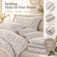 Parure de draps en coton 200TC, lavable en machine, motifs floraux pastel clairs, respirante et durable, idéale pour dortoirs d'étudiants et locations – Vente directe usine