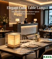 Lampe de table minimaliste carrée en papier et verre, lumière douce pour bureau, réception d'hôtel, restaurant, chambre et décoration moderne de la maison