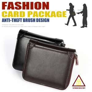 กระเป๋าสตางค์แบบมีคลิปหนีบบัตรสำหรับผู้ชายกระเป๋าหนังวัวแท้ RFID กระเป๋าใส่<span class=keywords><strong>พาส</strong></span>ปอร์ตเท่ๆแฟชั่น - Product Image 2