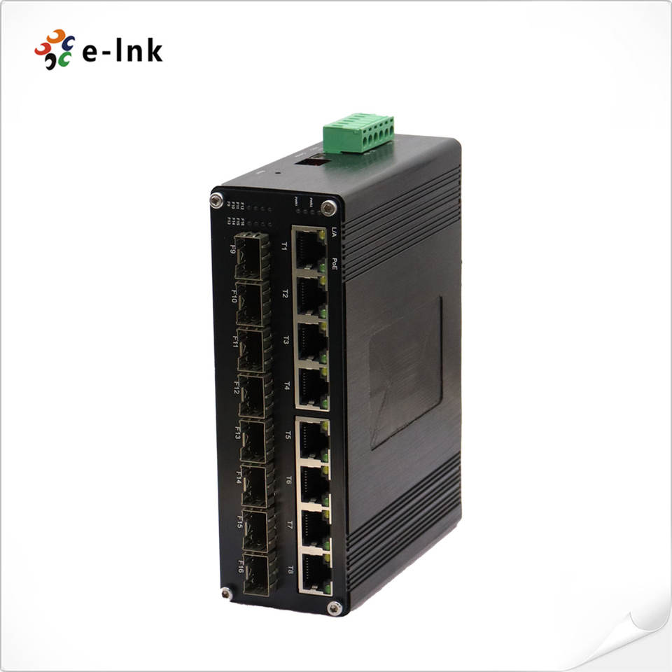 Industrial 8 Port Gigabit Managed Ethernet Switch 8 X SFP 8 X GE PoE Network Switch Layer 2+ Managed
