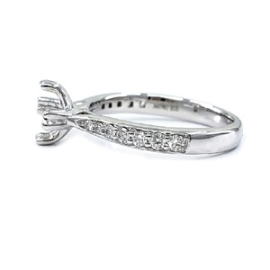 Classic Fine Romantic Design High Quality 18k White Gold Real Diamond Shape Semi Mounting Wedding Engagement Ring for Party - Product Image 2