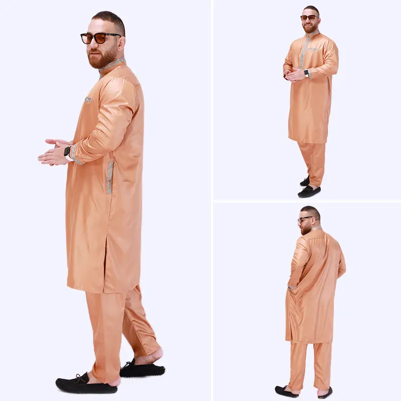 Cross-border Arab men's gowns, long short-sleeved middle eastern Muslim clothing, large Amazon Europe and the United States