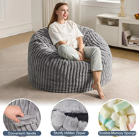 Fauteuil pouf moderne surdimensionné à rayures verticales pour salon, chambre, maison, appartement, hôtel
