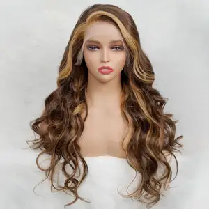 Perruque Hd Lace Frontal Natural Humain Hair, Raw Indian Hair Highlight Brown Wig Lace Human Hair, Glueless Hd 360 Full Lace Wig