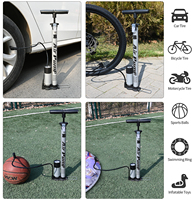 Pompe à pied manuelle BAIMEI en acier de haute qualité pour vélo, gonfleur portable avec manomètre 160 PSI et adaptateur de valve