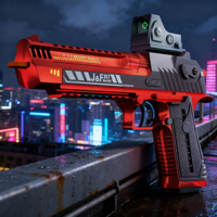 JIANFENG Pistolet Blaster Électrique en Plastique Desert Eagle, Lanceur de Fléchettes Souples, Cadeau de Noël, Jeu de Tir, 14 Ans+, Boîte Couleur