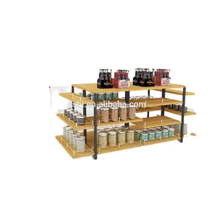 Supermarché présentoir en bois pour supermarché aliments emballés dans un magasin de détail de petite entreprise