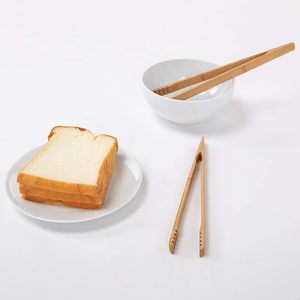 Yukmin Bamboo <strong>Toast</strong> Tongs, 10.2 Inches Long Wood Toaster Tongs with Anti-slip Design, Tongs for Cooking with Cooking Oil Coating - Product Image 2