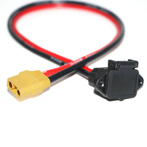 XT90 Stecker-Buchse-Kabel XT90 Stecker auf C14 Einbaustecker-Kabel mit Staubschutzkappe für RC <span class=keywords><strong>Lipo</strong></span> Akku FPV Drohne - Product Image 1