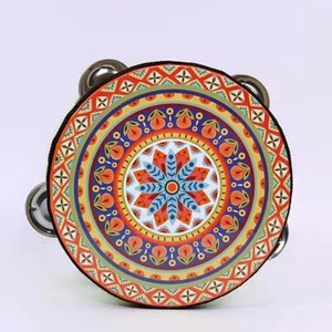 CHina 8 pouces Orff tambourin Xinjiang Uygur conception modèle danse <span class=keywords><strong>test</strong></span> tabla accessoires volant danse <span class=keywords><strong>musique</strong></span> main tambour cloche - Product Image 1
