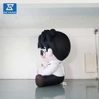 Personnage de dessin animé gonflable géant personnalisé pour la décoration de scène et de site lors d'événements de soutien aux fans en plein air
