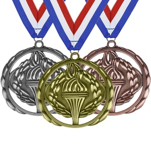 Medaglia a Forma di Corona Traforata per Premiazioni Sportive, in Oro, Argento e Bronzo, per Primo, Secondo e Terzo Posto, Premio per Maratone - Product Image 1