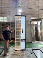 Étagère de rangement murale en verre acrylique découpé au laser, rétroéclairée par LED, style Art Déco, structure de cadre translucide, pour la maison et l'hôtel