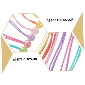 En gros, Élastiques à cheveux pour enfants et bébés, avec perles et deux boules brillantes, accessoires capillaires pour filles - Product Image 6