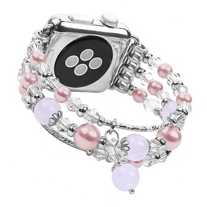 Bijoux en perles <span class=keywords><strong>Bracelet</strong></span> en métal pour <span class=keywords><strong>Apple</strong></span> <span class=keywords><strong>Watch</strong></span> Band 49 9 8 41 45mm <span class=keywords><strong>Bracelet</strong></span> de luxe pour femmes StarpFor IWatch 5 4 SE 44MM - Product Image 5