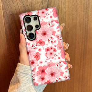 Custodia per telefono 2-in-1 staccabile per sublimazione per Samsung <span class=keywords><strong>Galaxy</strong></span> S26 Ultra, design floreale rosa Cherry Love, stampa a trasferimento termico - Product Image 4