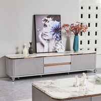 Table basse de salon moderne et luxueuse en bois Meubles de maison Grand meuble de rangement en marbre et ardoise Meuble TV et ensemble de tables basses