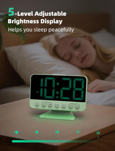 Relojes Despertadores Digitales para Dormitorios: Números Grandes y Nítidos, <span class=keywords><strong>5</strong></span> Niveles de Brillo Ajustables - Product Image 4