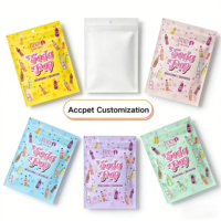 Kemasan Plastik Mylar Kantong Zipper Stand Up Anti Bau Holografik untuk Permen Jeli 4x5 yang Dapat Dimakan, Cetak Digital Custom 3.5 Pack