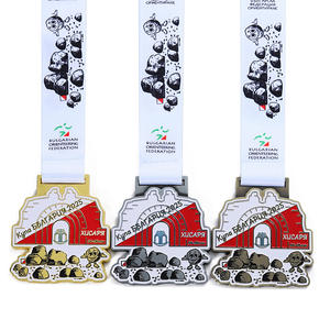 เหรียญทองแดงชุบสังกะสีผสมโลหะเคลือบสีเงินทองปรับแต่ง3D ลายการ์ตูนอนิเมะโลหะกีฬาพร้อมริบบิ้น - Product Image 4