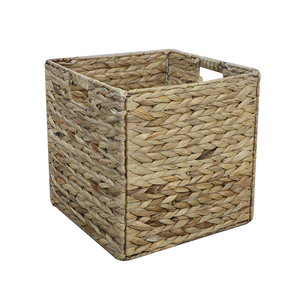 Wicker Wicker Basket Folding Water Hyacinth Grass Storage Basket Wicker Storage Bins Collapsible Storage Seagrass Basket