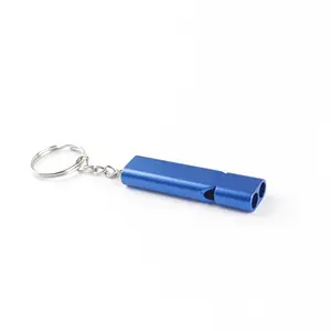 Multifunction Outdoors Portable High Decibel 150dB Keychain Whistle Aluminum Alloy Double Pipe Emergency Survival Whistle Tools