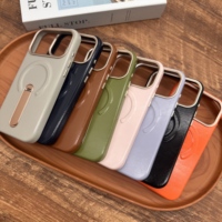 Étui de téléphone rétro personnalisé en cuir PU texturé effet cire d'huile pour iPhone 15 16 17 Pro Max