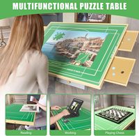 Table de puzzle de 1500 pièces avec pieds réglable à 5 angles inclinables avec 6 tiroirs et couvercle "x 26" planche de puzzle en bois