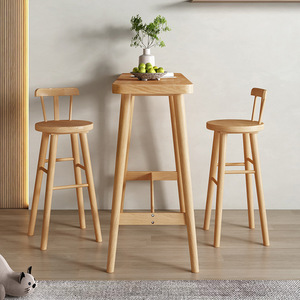 Mesa de Bar de madera maciza, partición creativa para sala de estar, mesa alta nórdica pequeña plana contra la pared, barra de mesa larga - Product Image 4