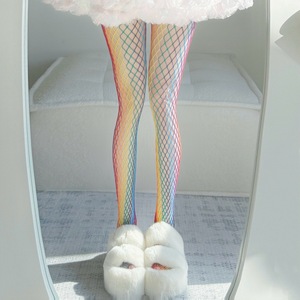 Bán Buôn Tùy Chỉnh Cầu Vồng Fishnet Vớ Phụ Nữ Sexy Đầy Màu Sắc Pantyhose Vớ Hollow out Lưới Rave Lễ Hội Hàng Dệt Kim Mặc - Product Image 5