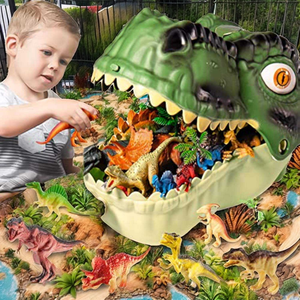 Juego de 52 Modelos de Dinosaurios Prehistóricos Realistas para Niños Pequeños en Estuche Gigante con Forma de Cabeza de Raptor, Paquete al por Mayor, OEM y ODM - Product Image 6