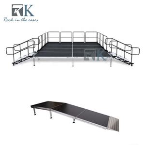Scène en aluminium avec rampes, festivals en plein air, scène stable à quatre pieds - Product Image 1