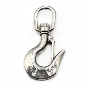 Alta Qualidade Em Aço Inoxidável 5/16 "Gancho Giratório Eye Lifting Hooks Marinha Hardware Segurança Trava Giratória Eye Gancho