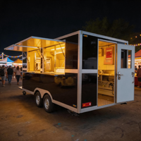 Prix d'usine Remorque mobile de restauration 4,9 m en fibre de verre et aluminium entièrement équipée pour la vente de nourriture de rue, résistante à la rouille