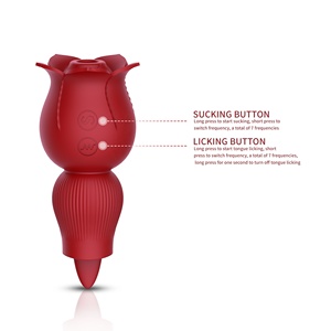 Potente Succhiatore per Capezzoli, Vibratore a Forma di Rosa per Stimolazione Orale e Clitoridea, Giocattoli Sessuali per Donne - Product Image 3