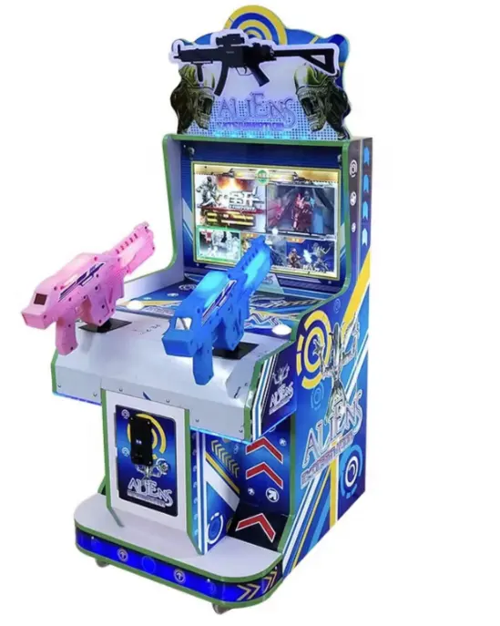 Dinibao 22 Inch Kids Alien Gun shooting video arcade simulator coin operated game machine for amusement park