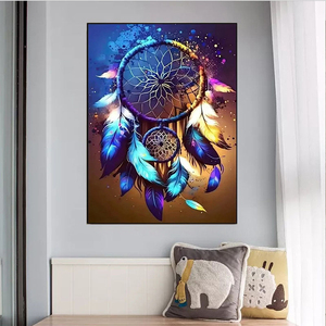 Kit de Peinture Diamant 5D <span class=keywords><strong>Attrape</strong></span>-rêves Plume Délicieuse Nature Morte Style Américain Peinture Diamant DIY Vente en Gros - Product Image 2