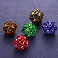 Dés de jeu de rôle polyédriques Torridly Red Hollow en métal faits à la main et écologiques, 1 pièce, pour Dungeons & Dragons Pathfinder