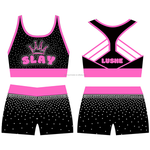 Completi da Riscaldamento Personalizzati con Strass Australia Canada, Set da Allenamento per Cheerleading Giovanile in Spandex Stampato a Sublimazione - Product Image 1