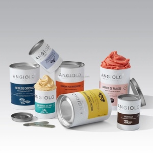 Conteneur en papier rond pour crème glacée, emballage personnalisé biodégradable, impression personnalisée, emballage pour crème glacée, café, thé, sucre - Product Image 2